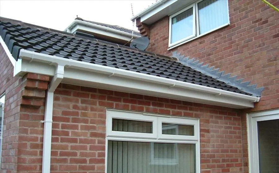 A genuine Newline job — new white fascias, soffits and guttering on a brick house