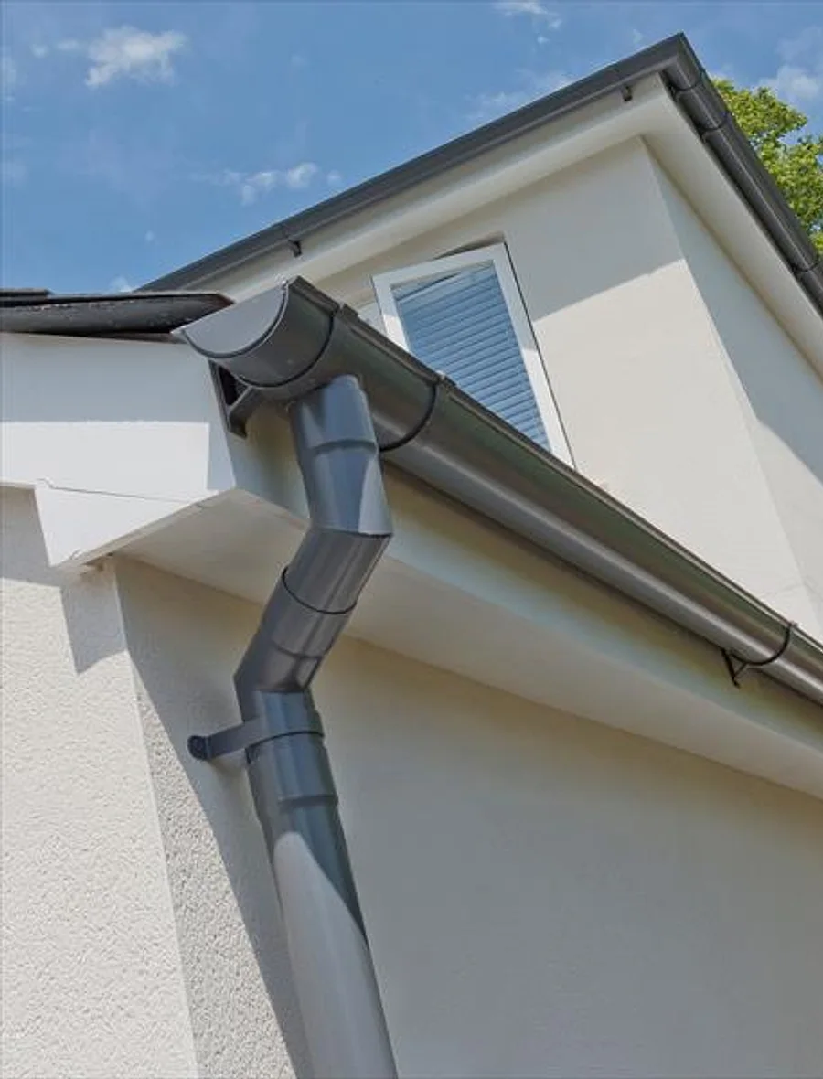New anthracite guttering and downpipe on a genuine Newline job